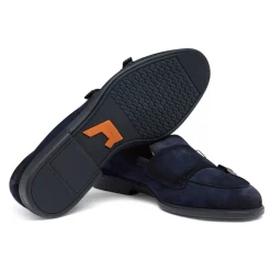 Santoni Heren dubbele gesp loafer-Heren Instappers & Slip Ons