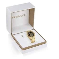 Versace Heren Horloge Armband GRECA LOGO CHR Armband Roestvrij Staal Goud VEZ9004 21-Heren Horloges