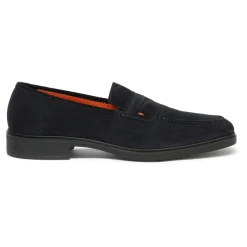 Santoni Heren suède Easy loafer-Heren Instappers & Slip Ons