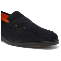 Santoni Heren suède Easy loafer-Heren Instappers & Slip Ons