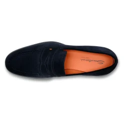 Santoni Heren suède Easy loafer-Heren Instappers & Slip Ons