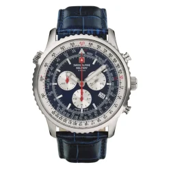 Swiss Alpine Military Herenhorloge 45 mm lederen band 7078.9535-Heren Horloges