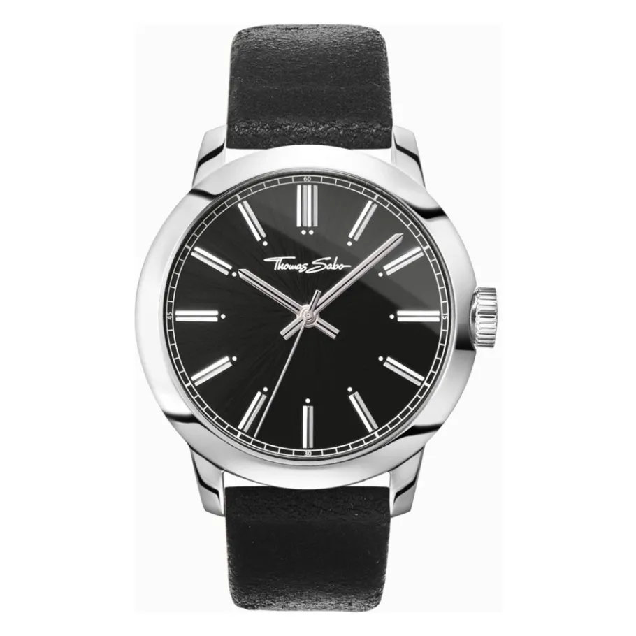 THOMAS SABO Herenhorloge Rebel at heart 46 mm Leren Armband WA0312-203-203-46 MM-Heren Horloges