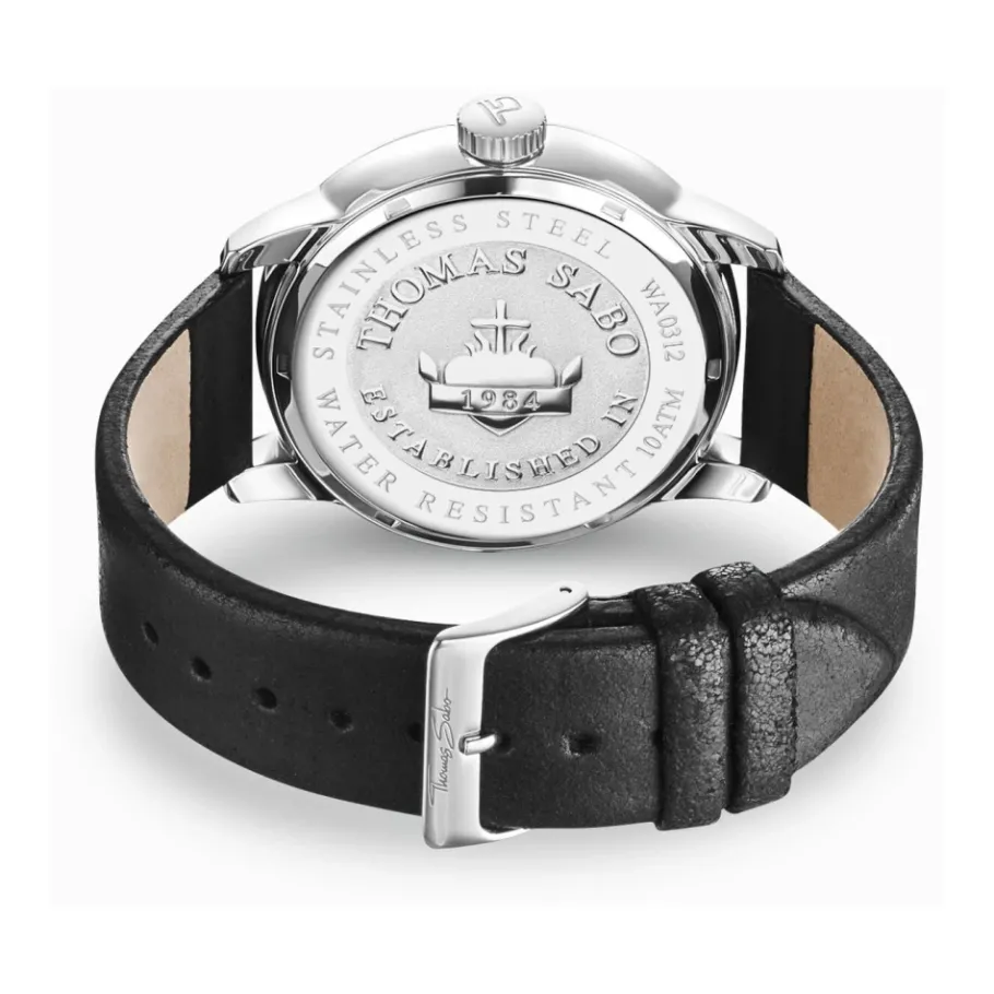 THOMAS SABO Herenhorloge Rebel at heart 46 mm Leren Armband WA0312-203-203-46 MM-Heren Horloges