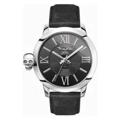 THOMAS SABO Herenhorloge REBEL WITH KARMA 46 mm Leren Band WA0296-218-203-46 MM-Heren Horloges