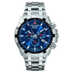 Swiss Alpine Military Herenhorloge Star Fighter Chronograaf 10 Atm 46 mm 7043.9135-Heren Horloges