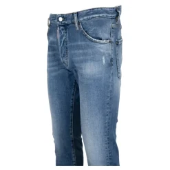 Dsquared2 Herenknoop Jeans met Leren Patch-Heren Jeans