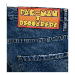 Dsquared2 Herenknoop Jeans met Pac-Man Details-Heren Jeans