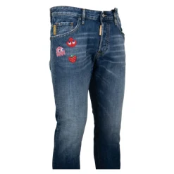 Dsquared2 Herenknoop Jeans met Pac-Man Details-Heren Jeans