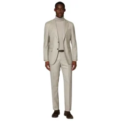 Boggi Milano Herenkostuum in keper van zuivere wol-Heren Kostuums