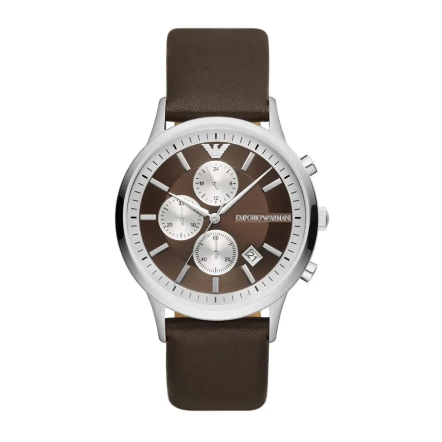Emporio Armani Herenmode Chronograaf Horloge Bruin-Heren Horloges