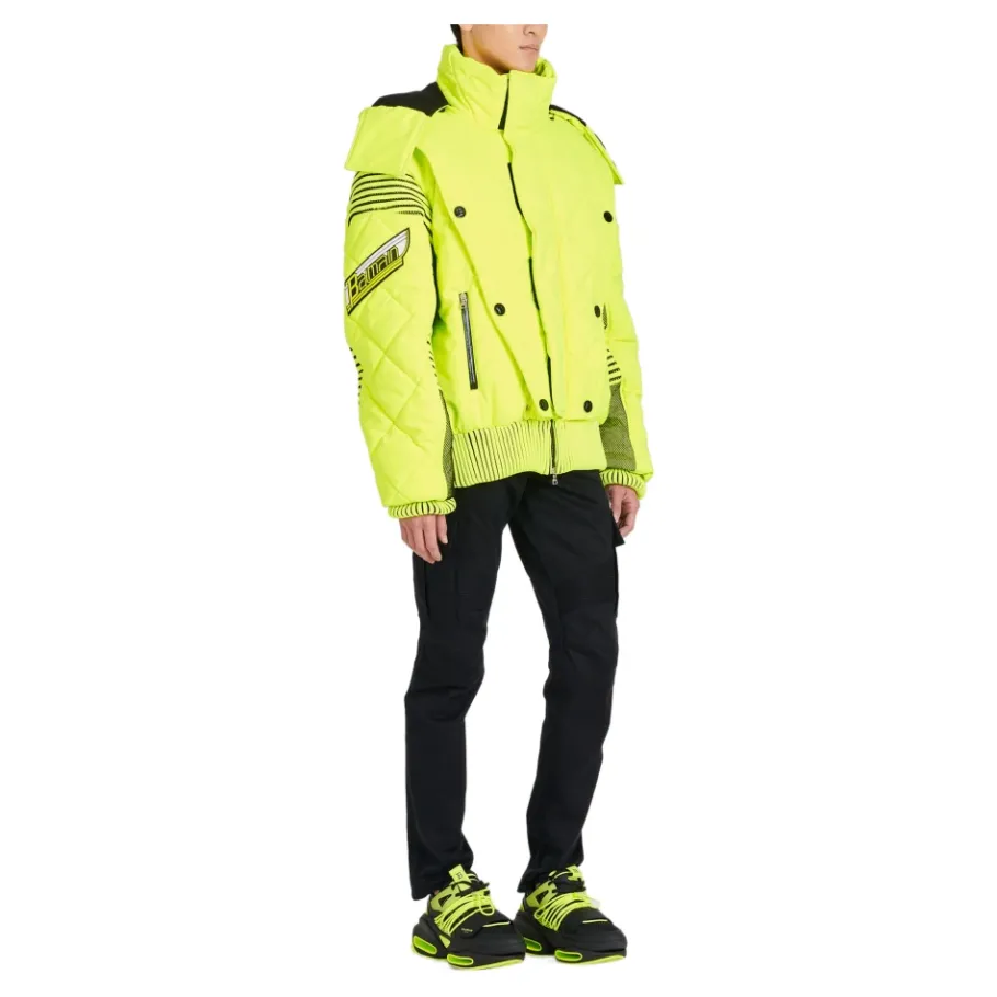 Balmain Hooded Neon Quilted Jacket-Heren Jassen