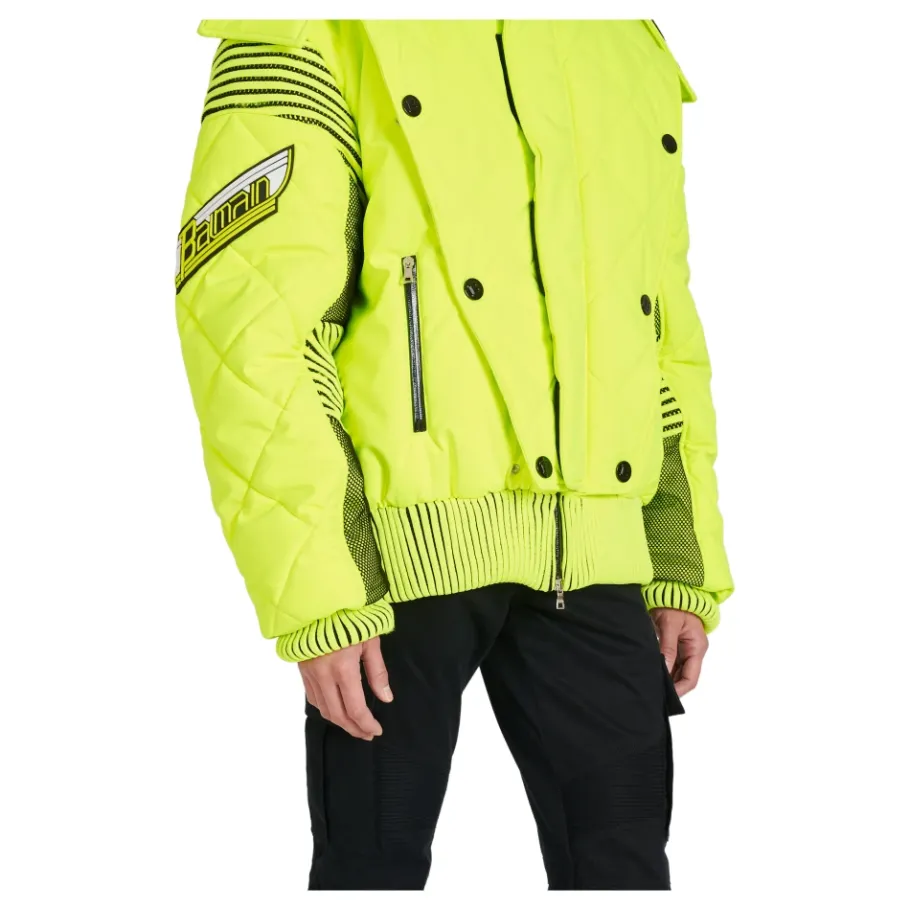 Balmain Hooded Neon Quilted Jacket-Heren Jassen
