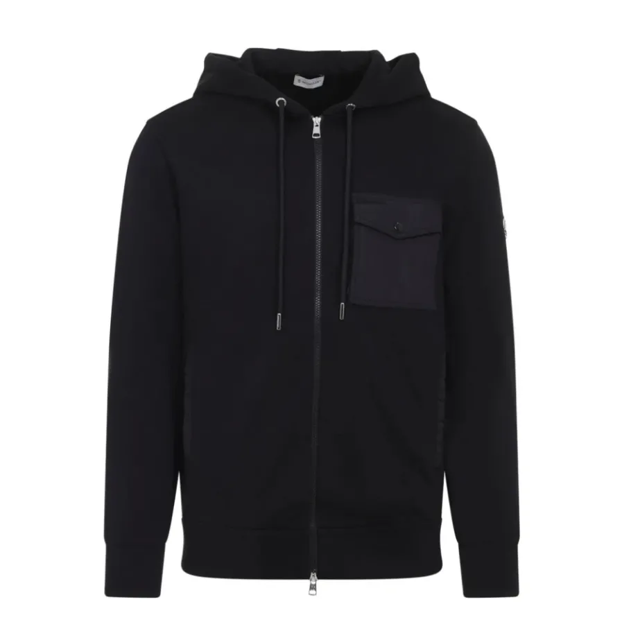 Moncler Hooded Top met rits en zakdetail-Heren Truien & Vesten