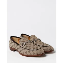 Gucci Horsebit Loafer GG Supreme Canvas-Heren Instappers & Slip Ons
