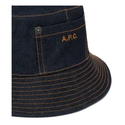 A.P.C. Indigo e Denim Bucket Hoed-Heren Hoeden