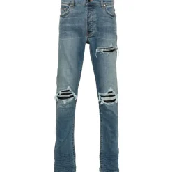 Amiri Indigo e Distressed Skinny Jeans-Heren Jeans