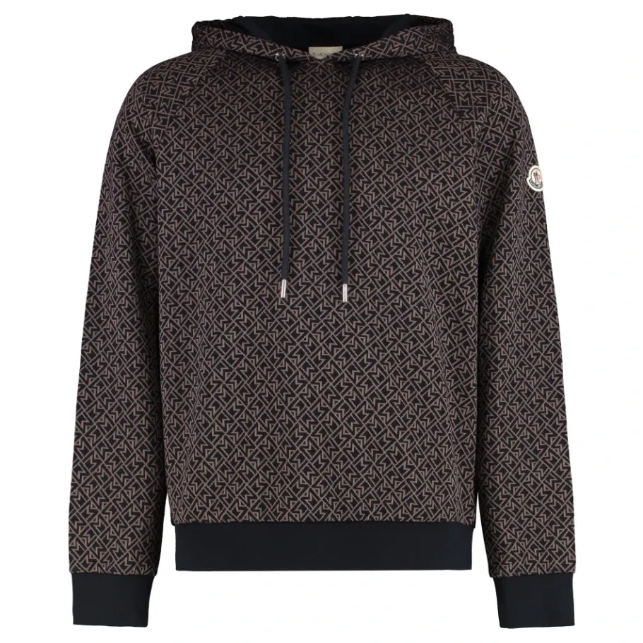 Moncler Jacquard Logo Gebreide Hoodie-Heren Truien & Vesten