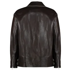 Gucci Kalfsleren Jas-Heren Jassen