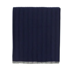 Brunello Cucinelli Kasjmier Geribbeld Sjaal met Contrasterende Piping-Heren Sjaals