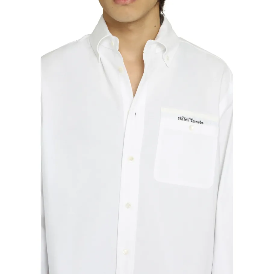 Palm Angels Katoenen overhemd met button-down kraag-Heren Overhemden