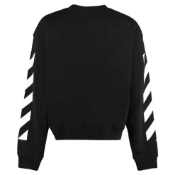 Off White Katoenen sweatshirt met ronde hals-Heren Truien & Vesten