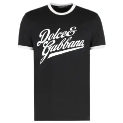 Dolce & Gabbana Katoenen T-shirt met Flockprint-Heren Shirts