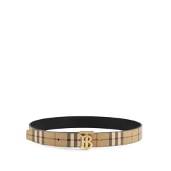 Burberry Klassieke Check Print Leren Riem-Heren Riemen