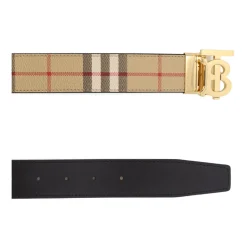 Burberry Klassieke Check Print Leren Riem-Heren Riemen