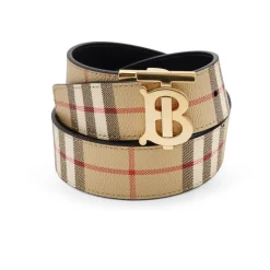 Burberry Klassieke Check Print Leren Riem-Heren Riemen