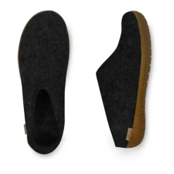 Glerups Klassieke Grijze Wollen Pantoffels-Heren Pantoffels