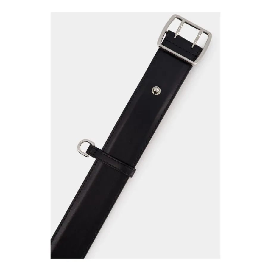 Alexander McQueen Klassieke Leren Riem met Zilveren Gesp-Heren Riemen