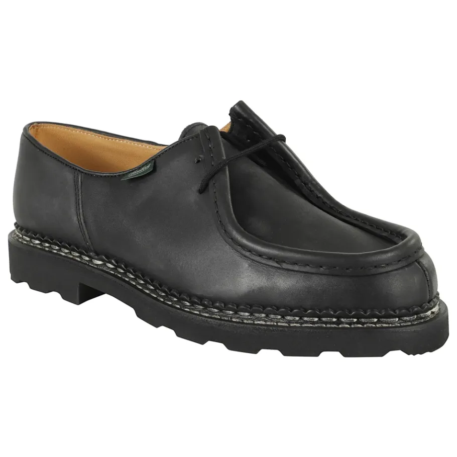 Paraboot Koffie Leren Derbies met Noorse Stiksels-Heren Instappers & Slip Ons|Nette Schoenen