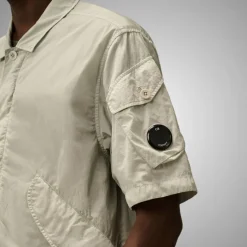 C.P. Company Kortemouw Overhemdjasje Grijs-Heren Overhemden