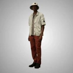 C.P. Company Kortemouw Overhemdjasje Grijs-Heren Overhemden