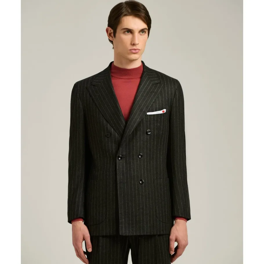 Kiton Krijtstreep Wol Kasjmier Pak-Heren Kostuums