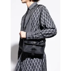 Versace La Medusa Nylon Mini Messenger Bag-Heren Tassen