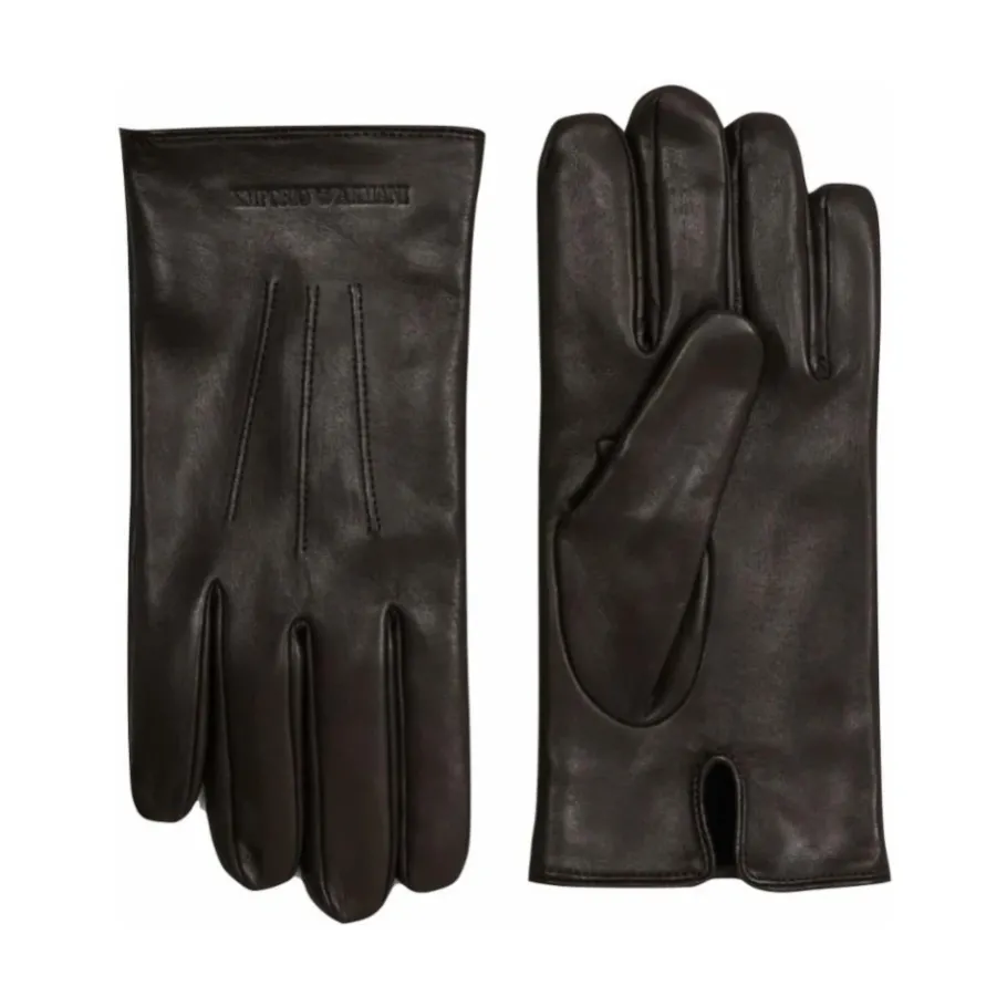 Armani Lamsleren Wolgevoerde Handschoenen-Heren Handschoenen