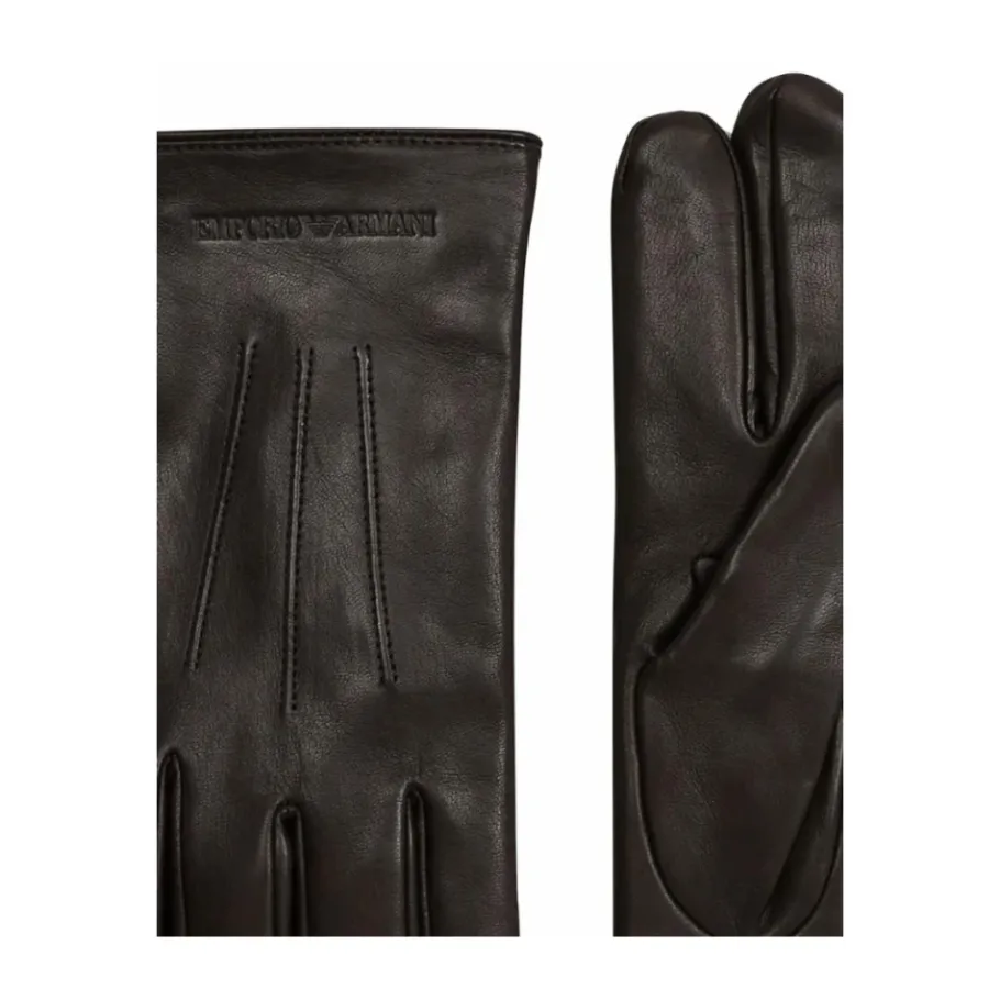 Armani Lamsleren Wolgevoerde Handschoenen-Heren Handschoenen