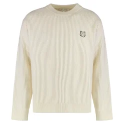 Maison Kitsuné Lange Mouw Geribbelde Wollen Trui-Heren Truien & Vesten