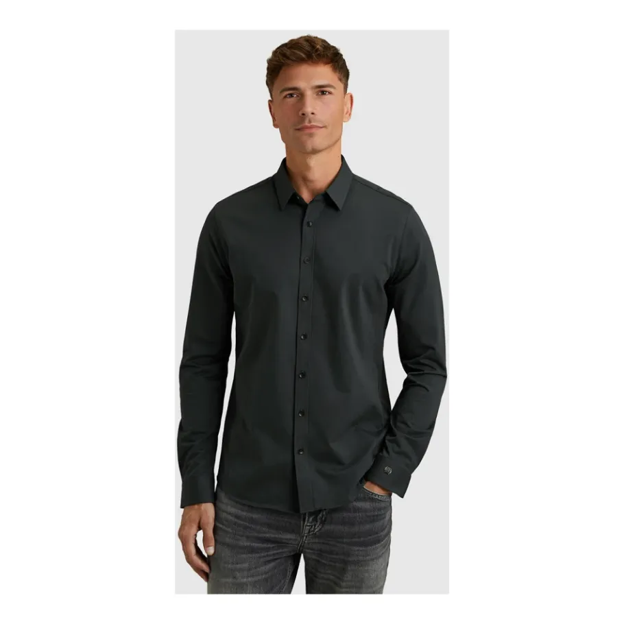 Cast Iron Lange Mouw Twill Jersey Shirt-Heren Overhemden
