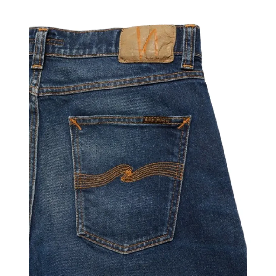 Nudie Jeans Lean Dean Troubled Sea Denim Jeans-Heren Jeans