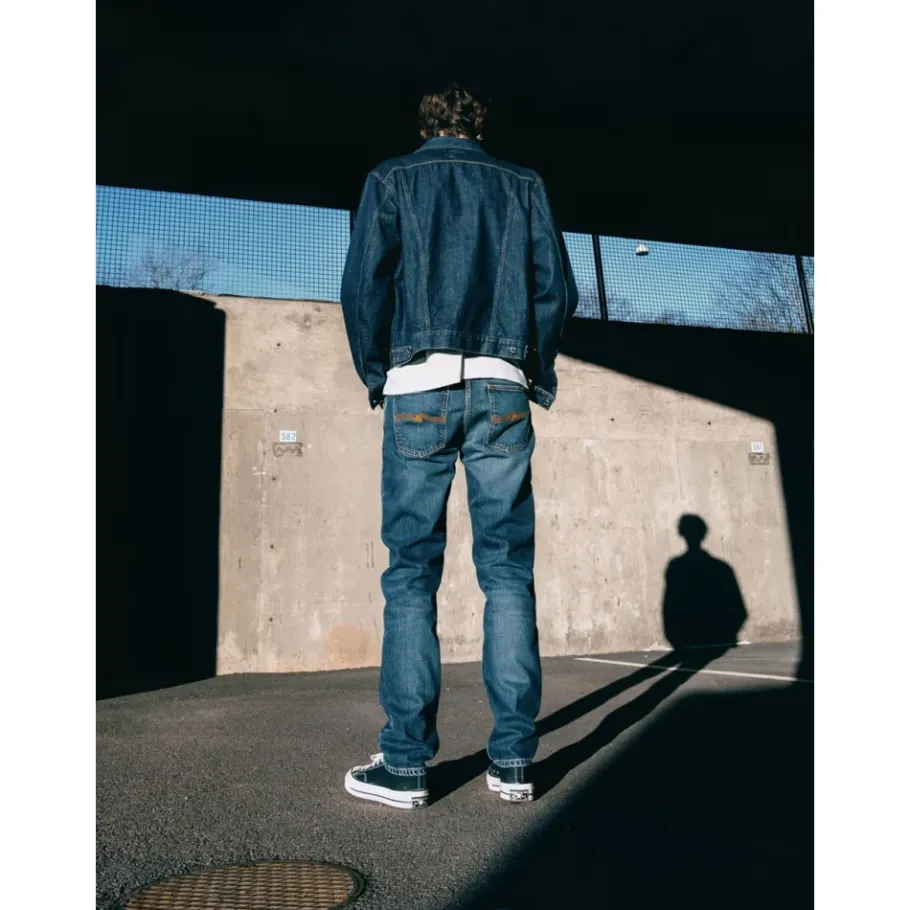 Nudie Jeans Lean Dean Troubled Sea Denim Jeans-Heren Jeans