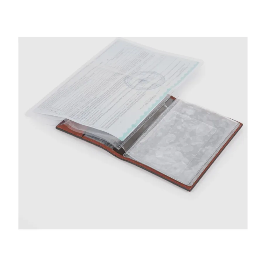 Piquadro Leather driver's license holder with removable insert-Heren Portefeuilles