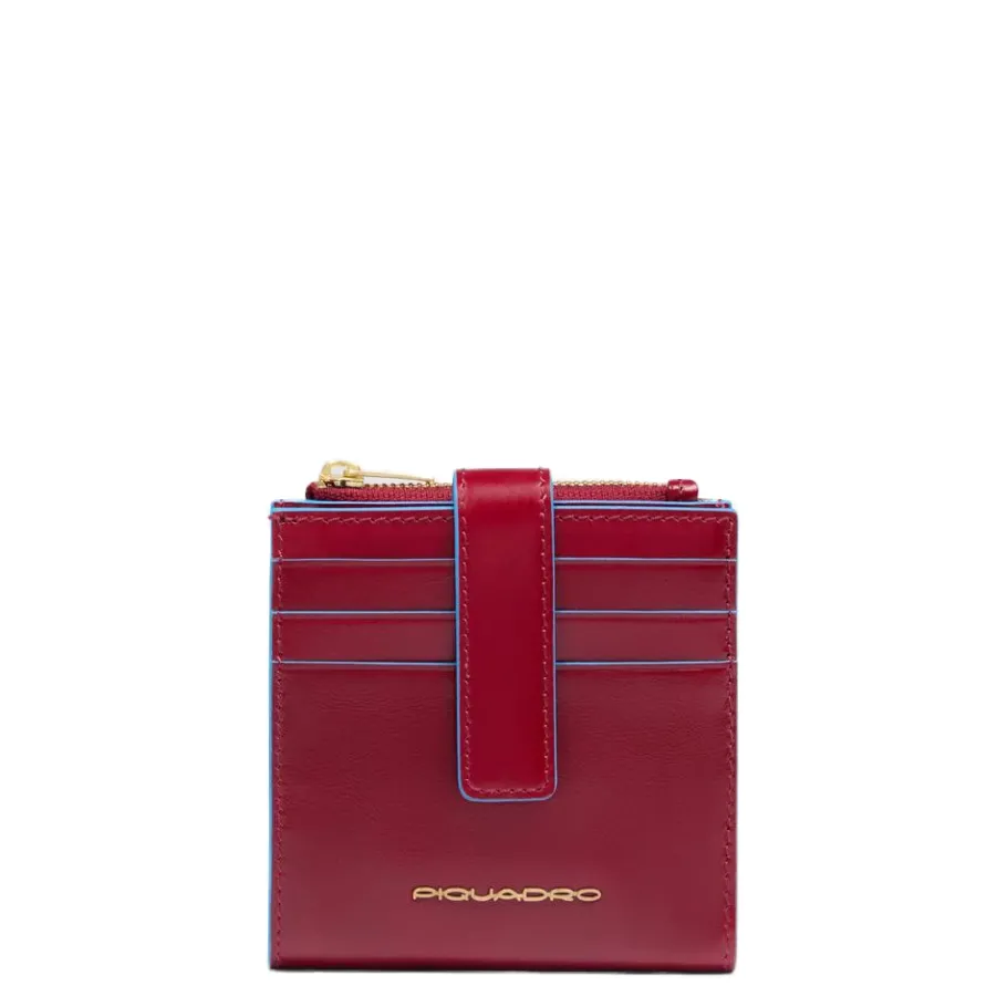 Piquadro Leather women's cardholder with zipped money pocket and RFID protection-Heren Portefeuilles
