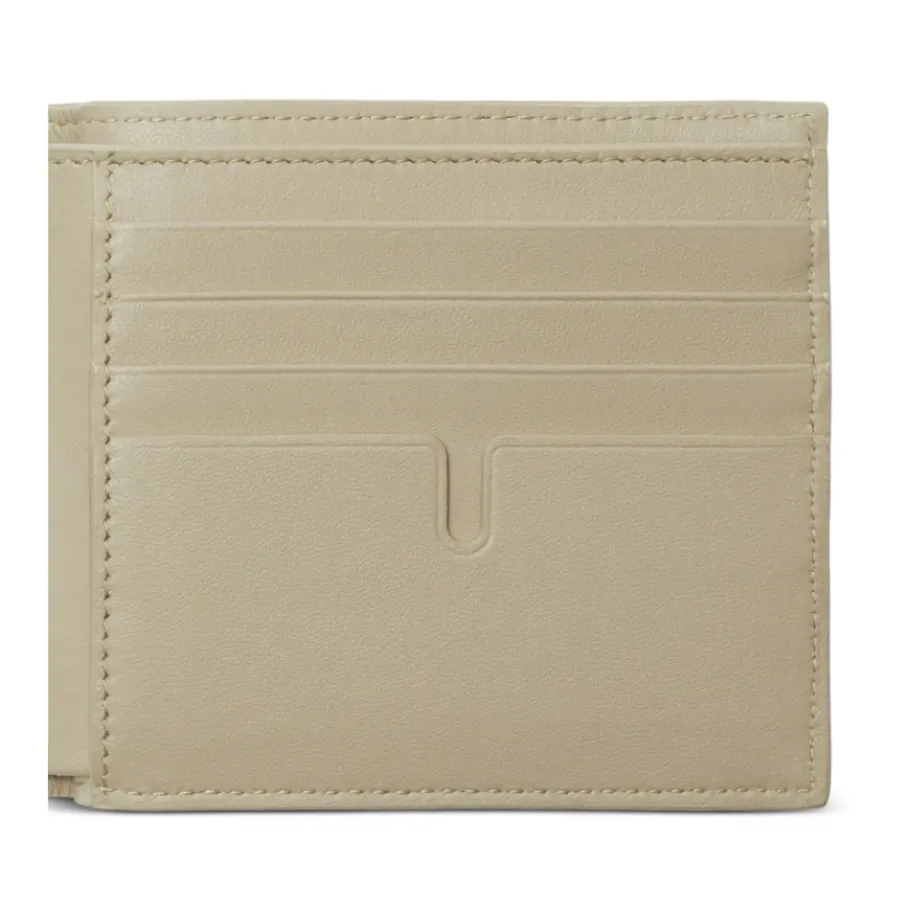 Burberry Leren Bifold Portemonnee met Logo Plaque-Heren Portefeuilles