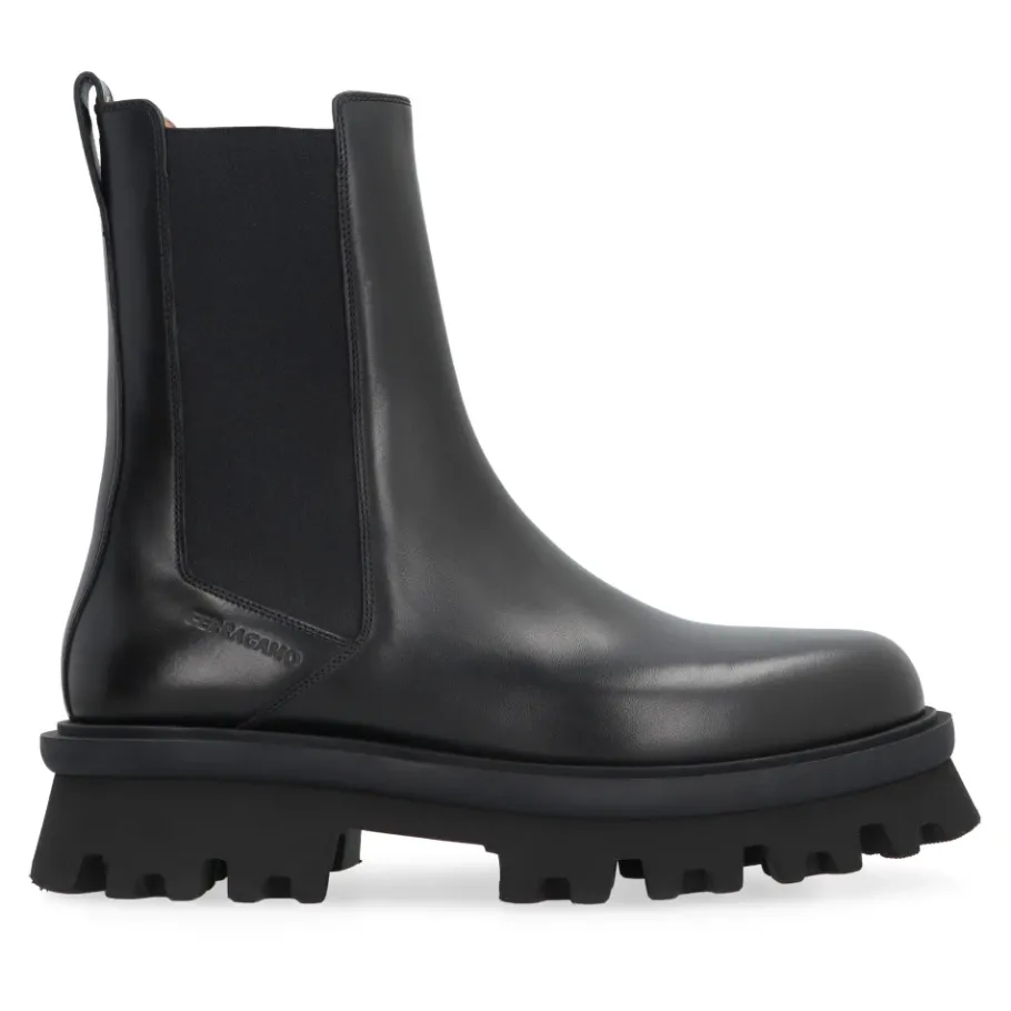 Ferragamo Leren Chelsea Boots-Heren Laarzen