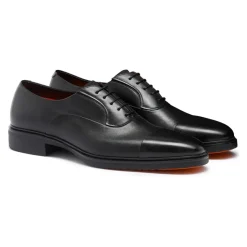 Santoni Leren Easy-On Oxford schoenen-Heren Instappers & Slip Ons|Nette Schoenen