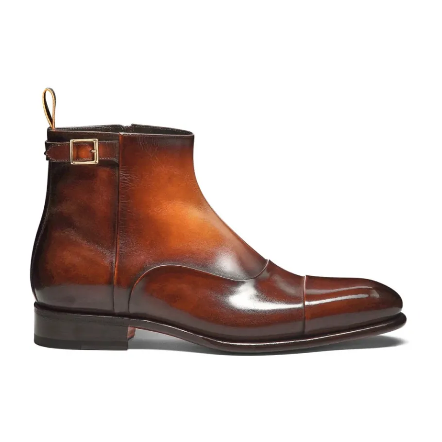 Santoni Leren Enkelboot-Heren Laarzen