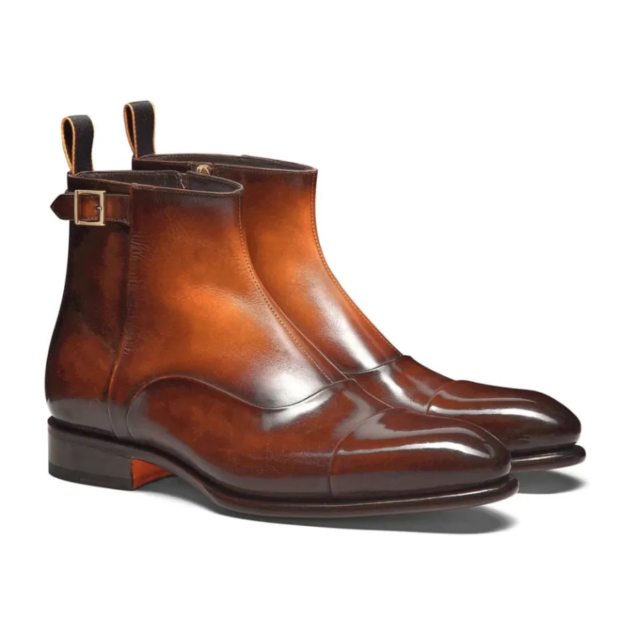Santoni Leren Enkelboot-Heren Laarzen